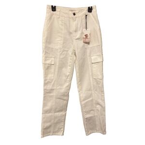 Sincerely‎ Jules White High Waist Cotton Blend Cargo Pants Size 7/27 NWT